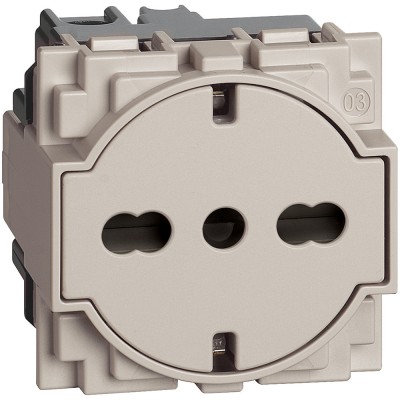 Priza schuko standard german italian plata 2M 16A Living Now Bticino nisip KM4140A16F foto