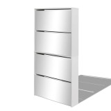 Cumpara ieftin Pantofar cu 4 niveluri si oglinda, alb, 63 x 17 x 134 cm