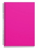 Caiet A4 cu spira, 60 file dictando, 60g/mp, PP 280 microni, magenta