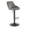 Scaun bar HM H101, tapitat cu stofa tip catifea, inaltime reglabila, suport picioare, 120 kg, gri