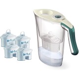 Cana filtranta de apa Laica Tosca, 2.3L, + 4 cartuse filtrante Bi-flux Universal, alb/verde