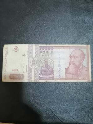 Bancnota ZECE MII LEI - 10.000 Lei - Februarie 1994, circulata foto