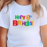 Tricou copii, La multi ani 6 ani, fete, tematica Happy Birthday