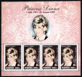 Romania 1999, LP 1498 a, Diana - Printesa de Wales, bloc de 4, MNH!, Regi, Nestampilat