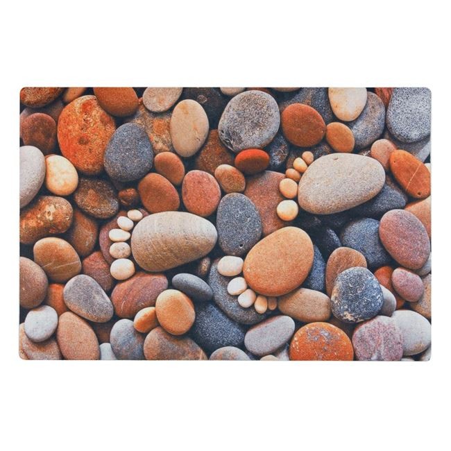Covor intrare, model pietre, multicolor, 60 cm x 40 cm, ConceptSeller