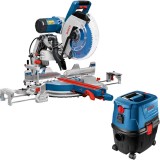 Bosch GCM 12 GDL + GAS 15 PS - Fierastrau circular stationar 2000 W 305x30 mm + Aspirator umed-uscat 1100 W 270 mbar 15 l priza scule electrice