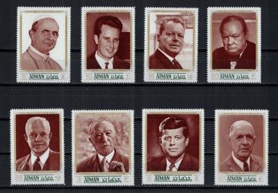 AJMAN 1970 - Personalitati, politicieni, conducatori /serie completa MNH foto