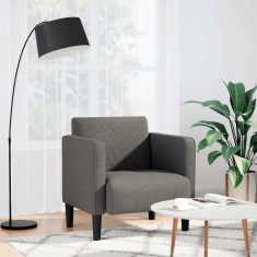 vidaXL Canapea fotoliu cu cotiere Gri deschis 54 cm țesătură velur 4100515