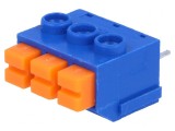 Regletă de conexiuni PCB 90&deg; 5mm 3 piste 8A 300V