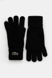 Lacoste manusi de lana culoarea negru, RV0452