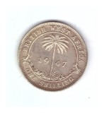 Moneda coloniala Africa de vest britanica 1 shilling 1947, stare buna, curata