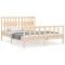 Cadru de pat cu tablie, lemn masiv, king size