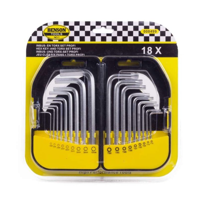 Set 18 chei torx si hexagonale
