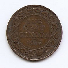 Canada 1 Cent 1916 - George V (with "DEI GRA") Bronz, 25.5 mm KM-21 (3)