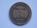 Moneda Franta 2 Franci 1921, Argint, Colectie Numismatica, Stare Buna