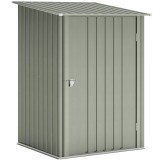 Outsunny Căsuță de Grădină 0,92m&sup2; din Oțel Galvanizat, Căsuță pentru Unelte cu Ușă Blocabilă și Acoperiș &Icirc;nclinat, 100x104x160 cm, Argintiu Gri | Aoso