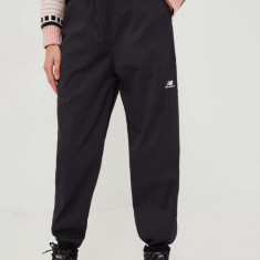 New Balance pantaloni de trening femei, culoarea negru, neted