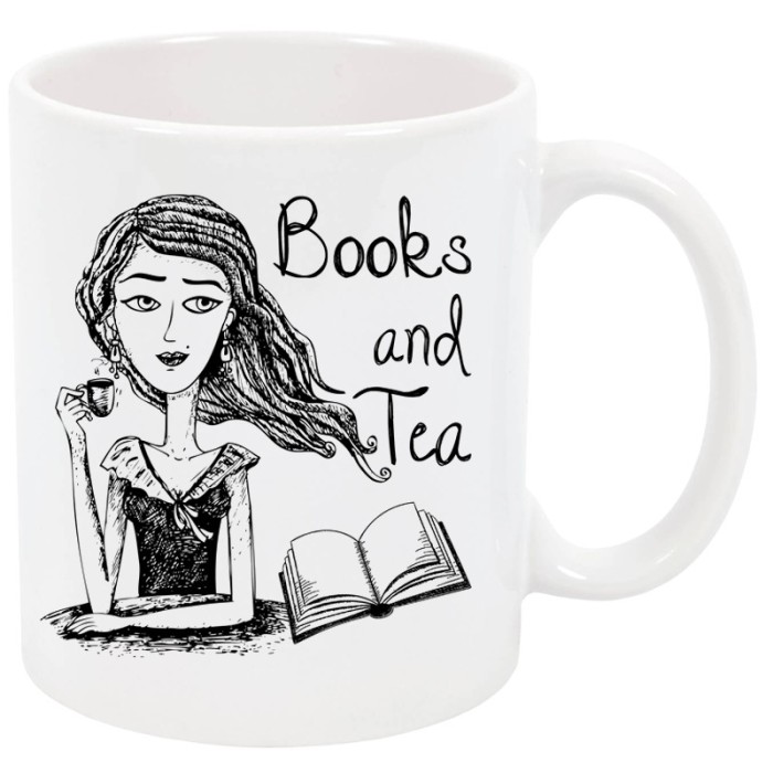 Cana personalizata Books and Tea, ceramica alba, 325 ml Cana personalizata Books and Tea, ceramica alba, 325 ml