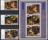 Cook Islands 1987 - Crăciun - Picturi de Rembrandt, Serie + Coliță, MNH, Nestampilat