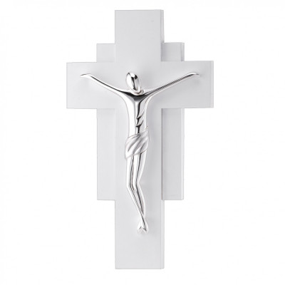 Cruce Alba si Crucifix Argint 22.5x40cm COD: 3191 foto