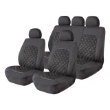 Huse auto universale pentru scaune fata si spate set complet 9 piese SC11 AMiO 04611, negru matlasat, pentru autoturisme