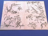 Poster (laminat) fotbal cu autografe jucatori DINAMO Bucuresti(anii 2000)