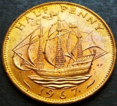 Moneda HALF PENNY - ANGLIA, anul 1967 *cod 2228 A = UNC foto