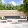 VidaXL Set mobilier de grădină, 7 piese, alb, lemn masiv de pin 3186432