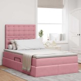 Cumpara ieftin Pat cu saltea si spatiu de depozitare Roz 120 x 200 cm Catifea