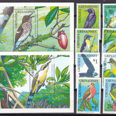 Grenada Grenadines 1990 fauna pasari MI 1309-1316 + 2 bl.198,199 MNH