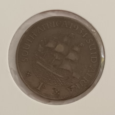 Moneda 1 penny Africa de sud 1934