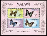 Malawi 1966 - Fluturi, fauna, bloc neuzat