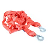 Chinga tractare elastica 3000 kg 4 m 3T AMiO, banda pentru remorcare auto cu carlige metalice la ambele capete, pentru tractare de urgenta pe drum
