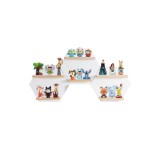 Raft magnetic hexagonal perete pentru figurine Toniebox, expozant plutitor din lemn &ndash; 3 buc