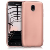 Cumpara ieftin Husa Samsung Galaxy J7 2017, GloMax Perfect Fit, TPU, Auriu Rose, Rezistenta la Socuri, Praf si Zgarieturi