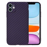 Husa slim carbon pentru iphone 11 - protectie premium fibershell, purple