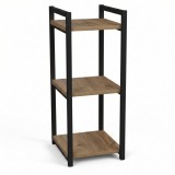 Cumpara ieftin Raft de podea Negru metal, Natural, 33x28x70 cm