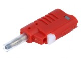 Conector banană 4mm 36A roșu pentru cablu