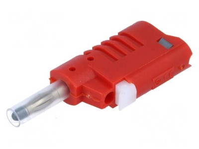 Conector banană 4mm 36A roșu pentru cablu foto