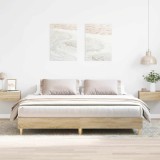 Cumpara ieftin Cadru de pat fără saltea Stejar Sonoma 200x200cm Lemn prelucrat
