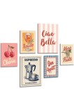 Set de postere pentru decorarea pereților &icirc;n stil vintage pentru bucătărie, imagine de dining, decor modern italian, decor stilat pentru peretele bucă
