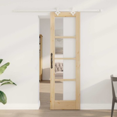 vidaXL Ușă Glisantă Manual Maro 61 x 198.5 cm Lemn și metal 3332209 foto