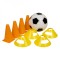 Set Antrenament, 9 Piese, Minge 21cm, Conuri 18cm &Icirc;nălțime, Conuri Discuri 18cm Diametru, Multicolor