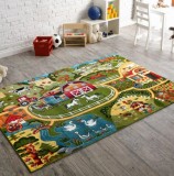 Cumpara ieftin Covor Camera Copii Model Ferma 11287-120, Marime 120 x 170 cm, Multicolor, Inaltime Fir 9 mm, Antialergic, Polipropilena, Gradinita, Cresa, Loc de Joa, KOLIBRI