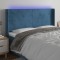 vidaXL Tăblie de pat cu LED, albastru &icirc;nchis, 203x16x118/128cm catifea