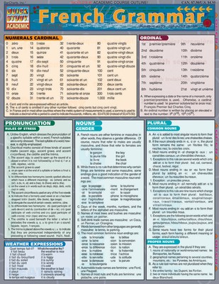 French Grammar Laminate Reference Chart foto