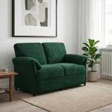 vidaXL Canapea cu 2 locuri Verde &icirc;nchis 138 x 83 x 95 cm Catifea 42033941