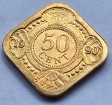 306. Moneda Antilele Olandeze 50 cents 1990