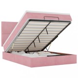 Cumpara ieftin Cadru de pat otoman cu saltele Roz 140x200cm catifea