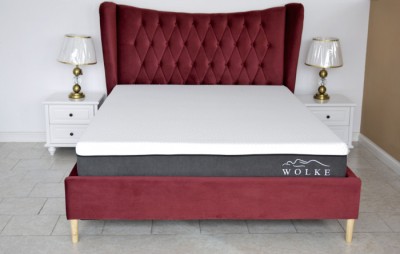 Pat Lora 160x200 cm Tapitat Catifea Burgundy Somiera Inclusa (cod ML 2302-11) foto